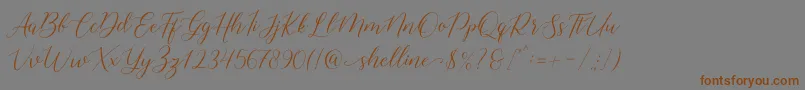 shelline Font – Brown Fonts on Gray Background