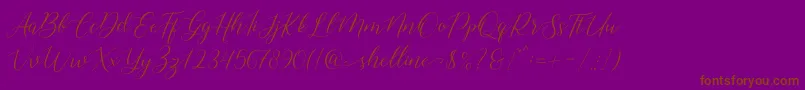 shelline Font – Brown Fonts on Purple Background