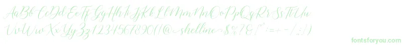 shelline Font – Green Fonts on White Background