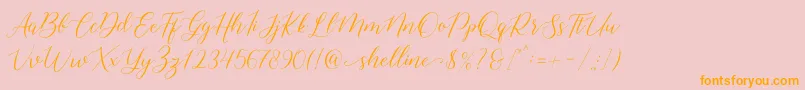 Fonte shelline – fontes laranjas em um fundo rosa