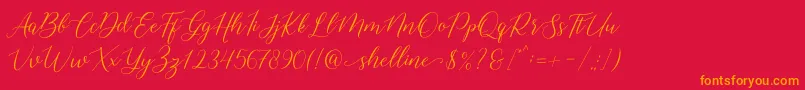 More about shelline Font shelline Font – Orange Fonts on Red Background