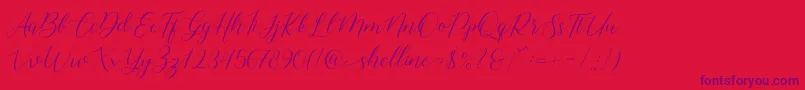 フォントshelline – 赤い背景に紫のフォント