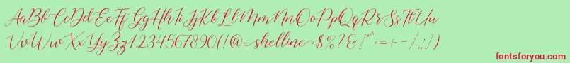Шрифт shelline – красные шрифты на зелёном фоне