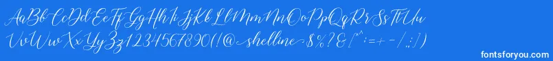 フォントshelline – 青い背景に白い文字