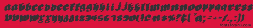 Biergartenrie Font – Black Fonts on Red Background