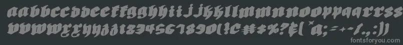 Biergartenrie-Schriftart – Graue Schriften auf schwarzem Hintergrund