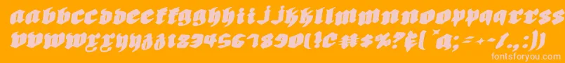 Biergartenrie Font – Pink Fonts on Orange Background