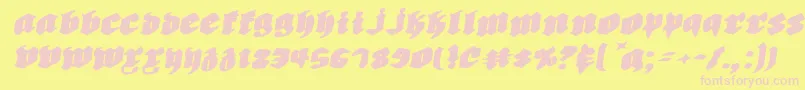 Biergartenrie Font – Pink Fonts on Yellow Background