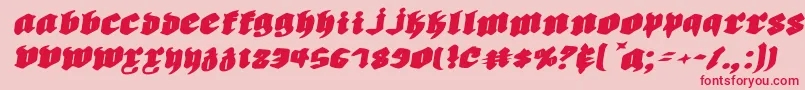 Biergartenrie Font – Red Fonts on Pink Background