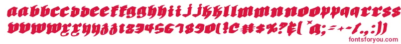 Biergartenrie-Schriftart – Rote Schriften auf weißem Hintergrund