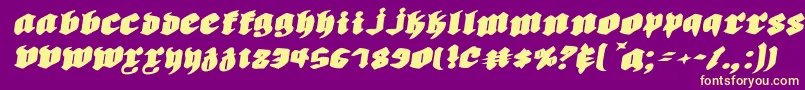 Biergartenrie Font – Yellow Fonts on Purple Background