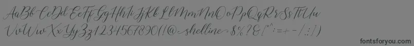 Fonte shelline – fontes pretas em um fundo cinza