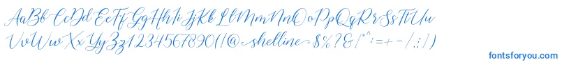 shelline-Schriftart – Blaue Schriften