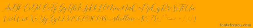 shelline Font – Gray Fonts on Orange Background