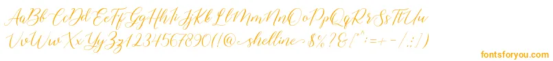 shelline-Schriftart – Orangefarbene Schriften
