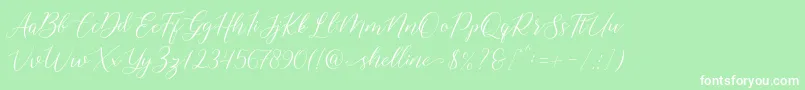 Fonte shelline – fontes brancas em um fundo verde