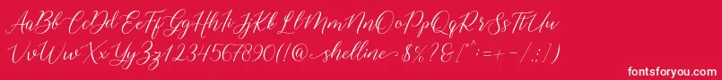 shelline Font – White Fonts on Red Background