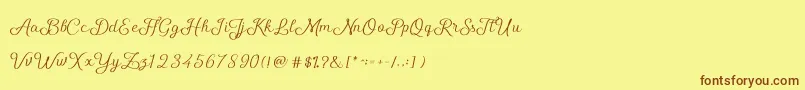 Шрифт ShellyScript – коричневые шрифты на жёлтом фоне