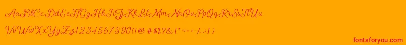 Шрифт ShellyScript – красные шрифты на оранжевом фоне