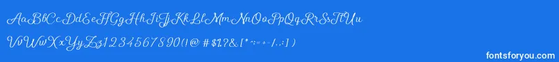 Fonte ShellyScript – fontes brancas em um fundo azul