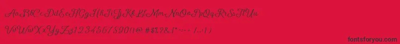 Czcionka ShellyScript – czarne czcionki na czerwonym tle