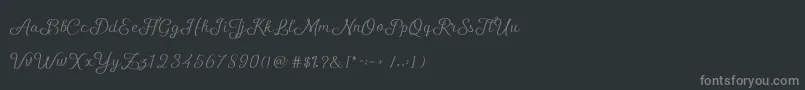 フォントShellyScript – 黒い背景に灰色の文字