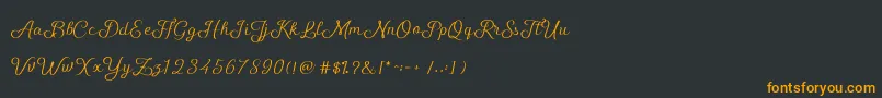 フォントShellyScript – 黒い背景にオレンジの文字