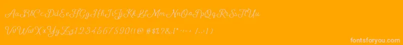 fuente ShellyScript – Fuentes Rosadas Sobre Fondo Naranja