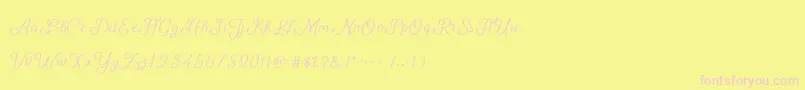 Шрифт ShellyScript – розовые шрифты на жёлтом фоне