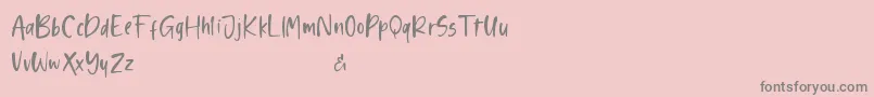 Shelma and Hugie Sans Font – Gray Fonts on Pink Background