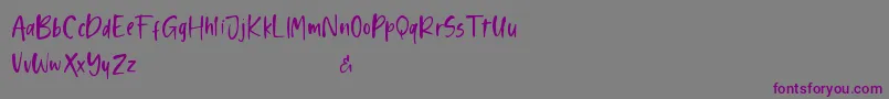 Shelma and Hugie Sans-Schriftart – Violette Schriften auf grauem Hintergrund