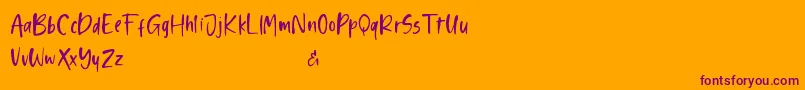 Shelma and Hugie Sans Font – Purple Fonts on Orange Background