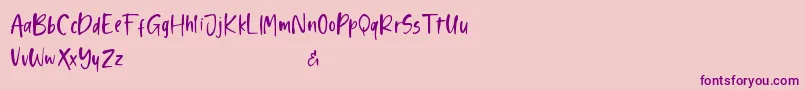 Shelma and Hugie Sans Font – Purple Fonts on Pink Background