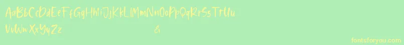 Shelma and Hugie Sans Font – Yellow Fonts on Green Background