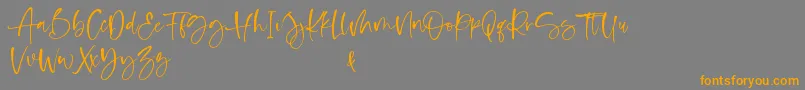 Shelma and Hugie-Schriftart – Orangefarbene Schriften auf grauem Hintergrund