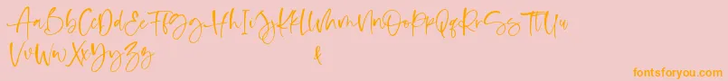 Shelma and Hugie Font – Orange Fonts on Pink Background