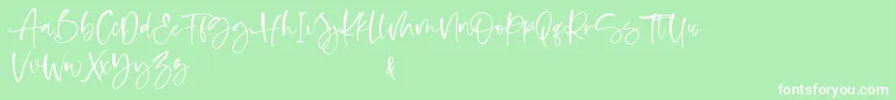 Shelma and Hugie-Schriftart – Weiße Schriften auf grünem Hintergrund