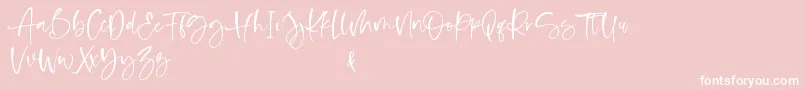 Shelma and Hugie-Schriftart – Weiße Schriften auf rosa Hintergrund