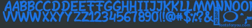 SheltaHand  Bold Font – Blue Fonts on Black Background