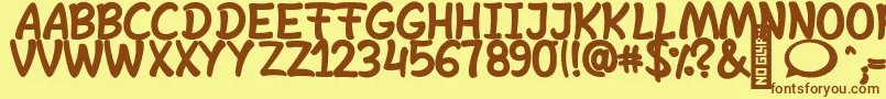 SheltaHand  Bold Font – Brown Fonts on Yellow Background