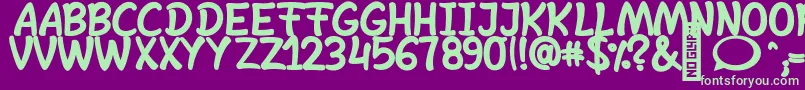 SheltaHand  Bold Font – Green Fonts on Purple Background