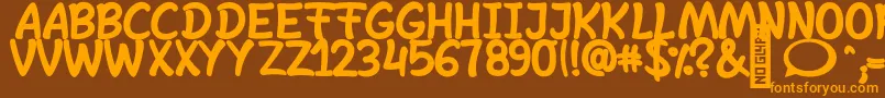 SheltaHand  Bold Font – Orange Fonts on Brown Background