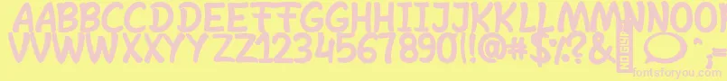SheltaHand  Bold Font – Pink Fonts on Yellow Background