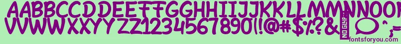 SheltaHand  Bold Font – Purple Fonts on Green Background