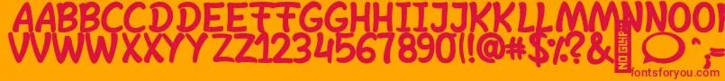 SheltaHand  Bold Font – Red Fonts on Orange Background