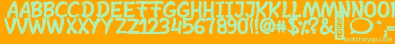 SheltaHand  Bold Font – Green Fonts on Orange Background