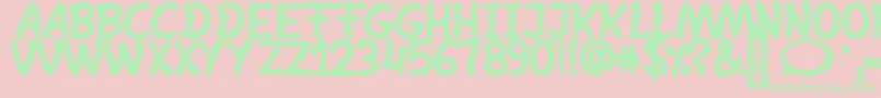 SheltaHand  Bold Font – Green Fonts on Pink Background