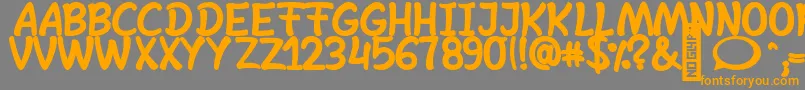 フォントSheltaHand  Bold – オレンジの文字は灰色の背景にあります。
