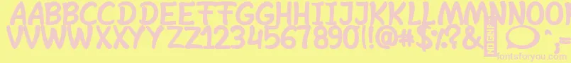 SheltaHand  Bold Font – Pink Fonts on Yellow Background