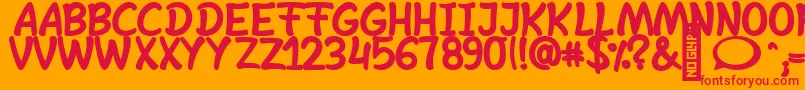 SheltaHand  Bold Font – Red Fonts on Orange Background